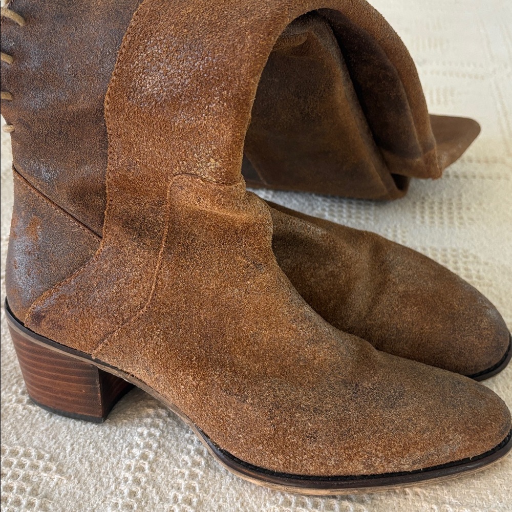 Diba True Sunset Sail Brown Leather Over the Knee Distressed Boots Size 8.5 - Picture 6 of 16